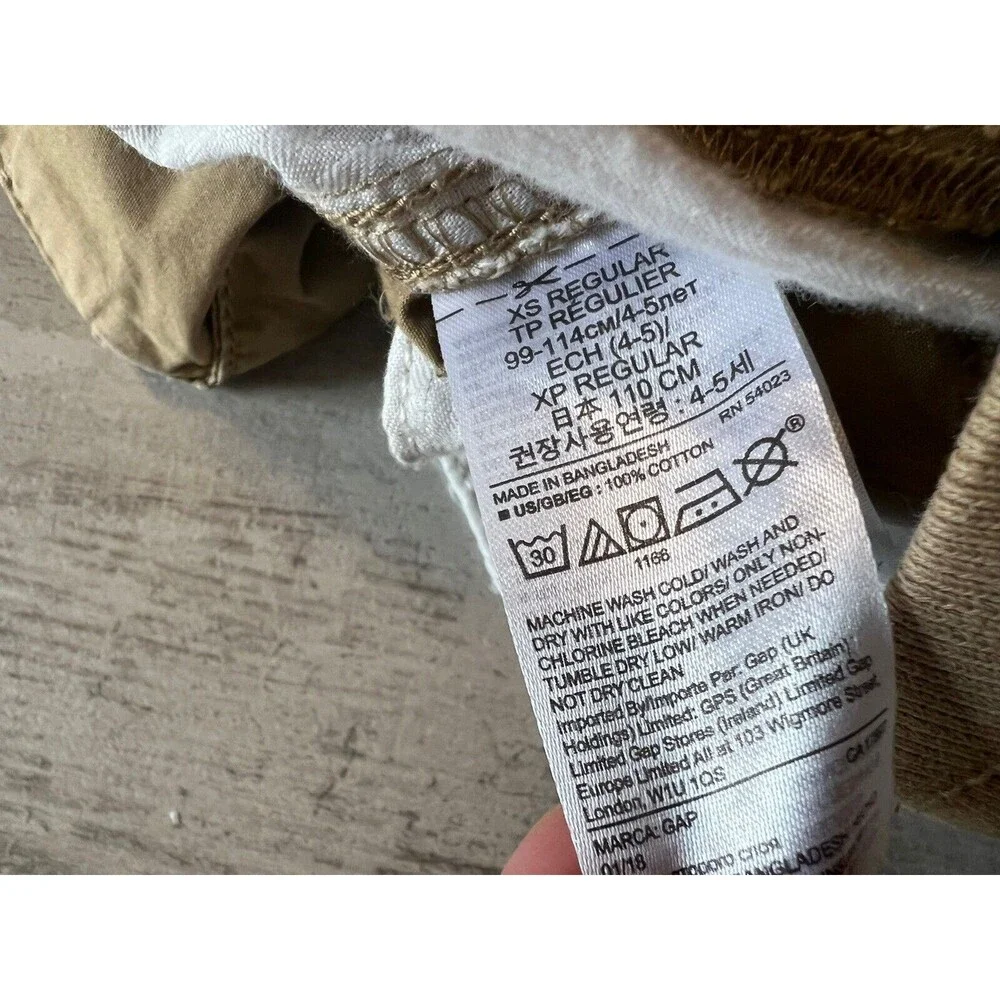 GAP Kids Boy Toddler Drawstring Elastic Shorts Easy On Shorts Khaki Cargo XS 4-5
